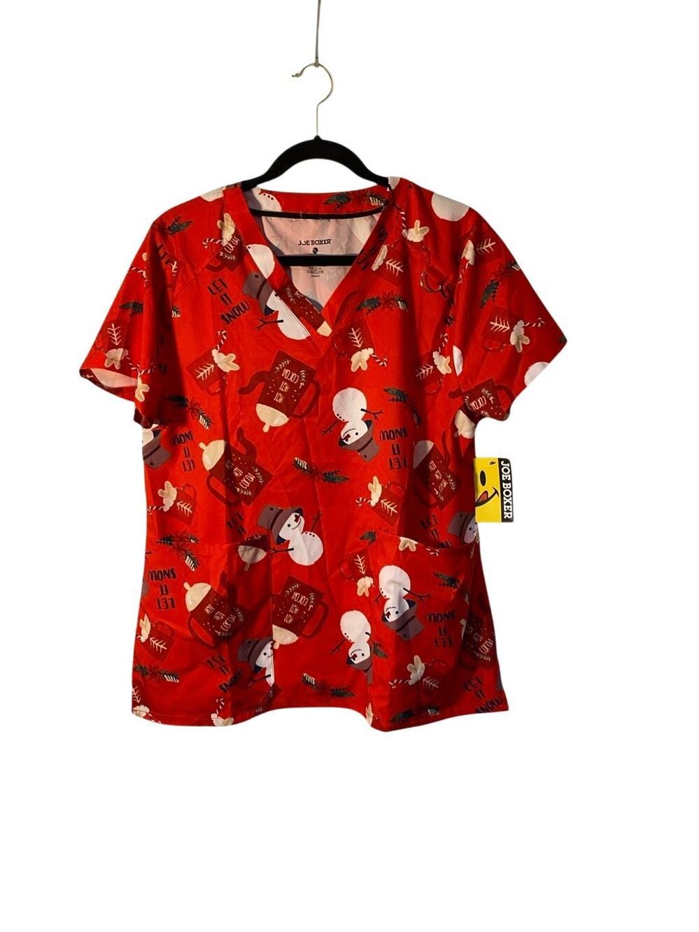 NWT Joe boxer women’s graphic Christmas holiday nursing scrub top L